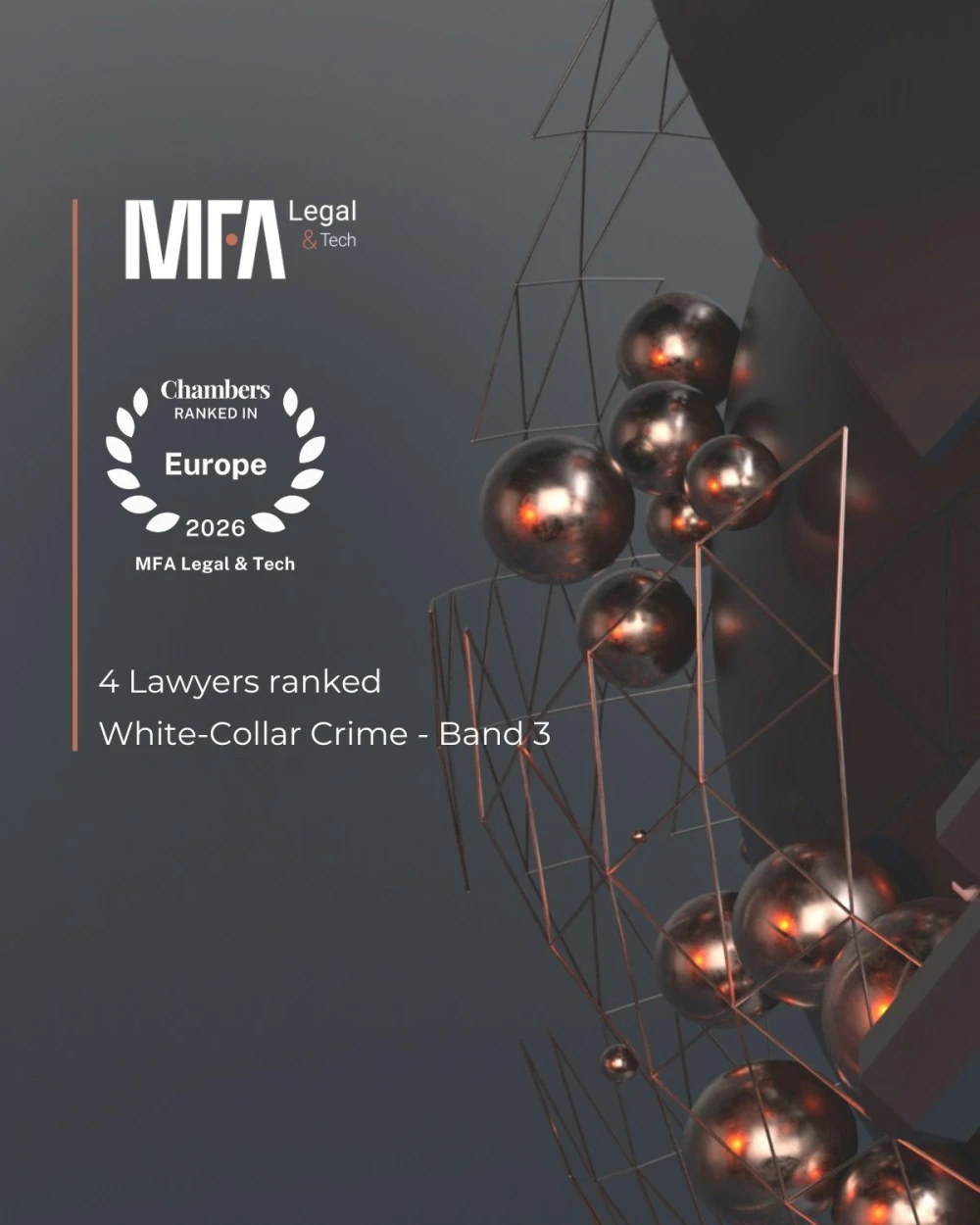 MFA Legal em destaque no ranking da Chambers and Partners Europe Guide 2026