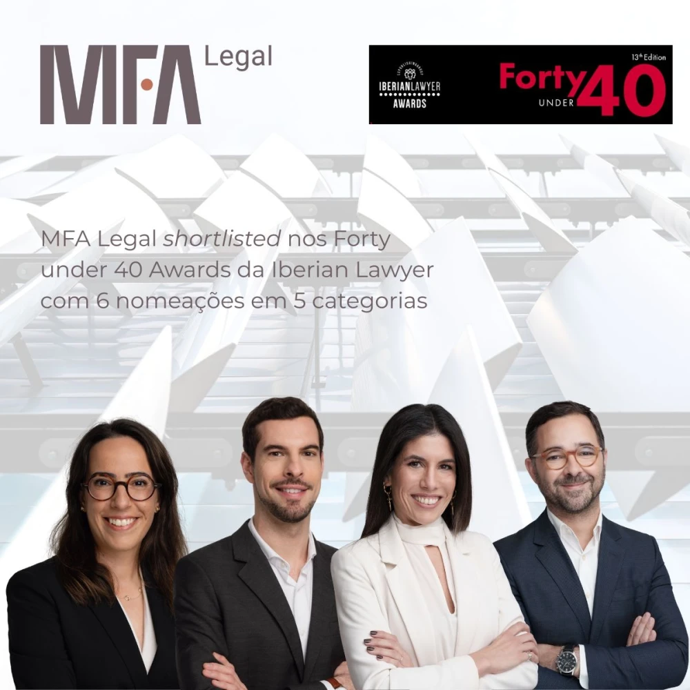 MFA Legal shortlisted nos Forty under 40 Awards da Iberian Lawyer com 6 nomeações em 5 categorias